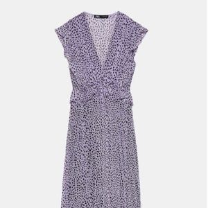 Zara printed pleated maxi dress - small